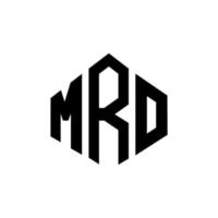 mro letter logo-ontwerp met veelhoekvorm. mro veelhoek en kubusvorm logo-ontwerp. mro zeshoek vector logo sjabloon witte en zwarte kleuren. mro-monogram, bedrijfs- en onroerendgoedlogo.