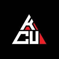 kcu driehoek brief logo ontwerp met driehoekige vorm. kcu driehoek logo ontwerp monogram. kcu driehoek vector logo sjabloon met rode kleur. kcu driehoekig logo eenvoudig, elegant en luxueus logo.