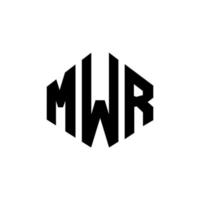 mwr letter logo-ontwerp met veelhoekvorm. mwr veelhoek en kubusvorm logo-ontwerp. mwr zeshoek vector logo sjabloon witte en zwarte kleuren. mwr monogram, business en onroerend goed logo.