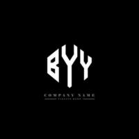 byy letter logo-ontwerp met veelhoekvorm. byy veelhoek en kubusvorm logo-ontwerp. byy zeshoek vector logo sjabloon witte en zwarte kleuren. byy monogram, bedrijfs- en onroerend goed logo.