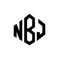 nbj letter logo-ontwerp met veelhoekvorm. nbj veelhoek en kubusvorm logo-ontwerp. nbj zeshoek vector logo sjabloon witte en zwarte kleuren. nbj-monogram, bedrijfs- en onroerendgoedlogo.