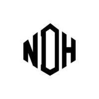 ndh letter logo-ontwerp met veelhoekvorm. ndh veelhoek en kubusvorm logo-ontwerp. ndh zeshoek vector logo sjabloon witte en zwarte kleuren. ndh monogram, bedrijfs- en onroerend goed logo.