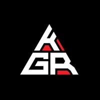 kgr driehoek letter logo ontwerp met driehoekige vorm. kgr driehoek logo ontwerp monogram. kgr driehoek vector logo sjabloon met rode kleur. kgr driehoekig logo eenvoudig, elegant en luxueus logo.