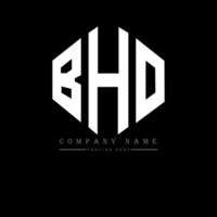 bho letter logo-ontwerp met veelhoekvorm. bho veelhoek en kubusvorm logo-ontwerp. bho zeshoek vector logo sjabloon witte en zwarte kleuren. bho monogram, business en onroerend goed logo.