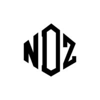 ndz letter logo-ontwerp met veelhoekvorm. ndz veelhoek en kubusvorm logo-ontwerp. ndz zeshoek vector logo sjabloon witte en zwarte kleuren. ndz-monogram, bedrijfs- en onroerendgoedlogo.
