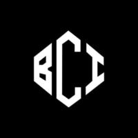 bci letter logo-ontwerp met veelhoekvorm. bci veelhoek en kubusvorm logo-ontwerp. bci zeshoek vector logo sjabloon witte en zwarte kleuren. bci-monogram, bedrijfs- en onroerendgoedlogo.