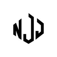 njj letter logo-ontwerp met veelhoekvorm. njj veelhoek en kubusvorm logo-ontwerp. njj zeshoek vector logo sjabloon witte en zwarte kleuren. njj-monogram, bedrijfs- en onroerendgoedlogo.