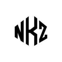 nkz letter logo-ontwerp met veelhoekvorm. nkz veelhoek en kubusvorm logo-ontwerp. nkz zeshoek vector logo sjabloon witte en zwarte kleuren. nkz monogram, business en onroerend goed logo.