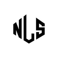 nls letter logo-ontwerp met veelhoekvorm. nls logo-ontwerp in polygoon en kubusvorm. nls zeshoek vector logo sjabloon witte en zwarte kleuren. nls monogram, bedrijfs- en onroerend goed logo.