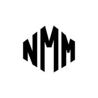 nmm letter logo-ontwerp met veelhoekvorm. nmm veelhoek en kubusvorm logo-ontwerp. nm zeshoek vector logo sjabloon witte en zwarte kleuren. nmm-monogram, bedrijfs- en onroerendgoedlogo.