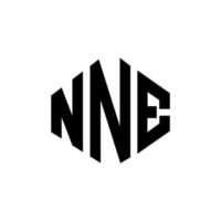 nne letter logo-ontwerp met veelhoekvorm. nne veelhoek en kubusvorm logo-ontwerp. nne zeshoek vector logo sjabloon witte en zwarte kleuren. nne monogram, business en onroerend goed logo.