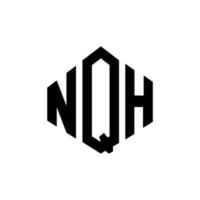 nqh letter logo-ontwerp met veelhoekvorm. nqh veelhoek en kubusvorm logo-ontwerp. nqh zeshoek vector logo sjabloon witte en zwarte kleuren. nqh monogram, bedrijfs- en onroerend goed logo.