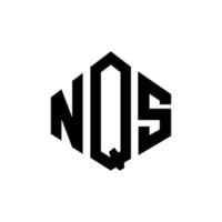 nqs letter logo-ontwerp met veelhoekvorm. nqs logo-ontwerp met veelhoek en kubusvorm. nqs zeshoek vector logo sjabloon witte en zwarte kleuren. nqs monogram, bedrijfs- en onroerend goed logo.