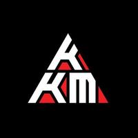 kkm driehoek brief logo ontwerp met driehoekige vorm. kkm driehoek logo ontwerp monogram. kkm driehoek vector logo sjabloon met rode kleur. kkm driehoekig logo eenvoudig, elegant en luxueus logo.