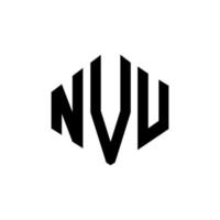 nvu-letterlogo-ontwerp met veelhoekvorm. nvu veelhoek en kubusvorm logo-ontwerp. nvu zeshoek vector logo sjabloon witte en zwarte kleuren. nvu-monogram, bedrijfs- en onroerendgoedlogo.