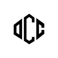 occ letter logo-ontwerp met veelhoekvorm. occ veelhoek en kubusvorm logo-ontwerp. occ zeshoek vector logo sjabloon witte en zwarte kleuren. occ-monogram, bedrijfs- en onroerendgoedlogo.