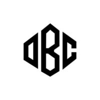 obc letter logo-ontwerp met veelhoekvorm. obc veelhoek en kubusvorm logo-ontwerp. obc zeshoek vector logo sjabloon witte en zwarte kleuren. obc-monogram, bedrijfs- en onroerendgoedlogo.