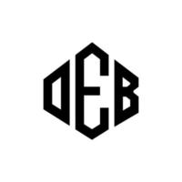 oeb letter logo-ontwerp met veelhoekvorm. oeb veelhoek en kubusvorm logo-ontwerp. oeb zeshoek vector logo sjabloon witte en zwarte kleuren. oeb-monogram, bedrijfs- en onroerendgoedlogo.