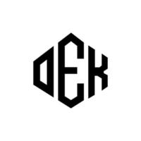 oek letter logo-ontwerp met veelhoekvorm. oek veelhoek en kubusvorm logo-ontwerp. oek zeshoek vector logo sjabloon witte en zwarte kleuren. oek monogram, bedrijfs- en onroerend goed logo.