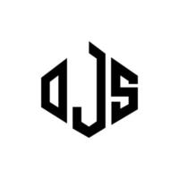 ojs letter logo-ontwerp met veelhoekvorm. ojs logo-ontwerp met veelhoek en kubusvorm. OJS zeshoek vector logo sjabloon witte en zwarte kleuren. ojs-monogram, bedrijfs- en onroerendgoedlogo.