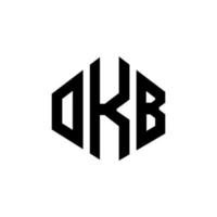 okb letter logo-ontwerp met veelhoekvorm. okb veelhoek en kubusvorm logo-ontwerp. okb zeshoek vector logo sjabloon witte en zwarte kleuren. okb-monogram, bedrijfs- en onroerendgoedlogo.