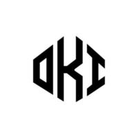 oki letter logo-ontwerp met veelhoekvorm. oki veelhoek en kubusvorm logo-ontwerp. oki zeshoek vector logo sjabloon witte en zwarte kleuren. oki monogram, business en onroerend goed logo.