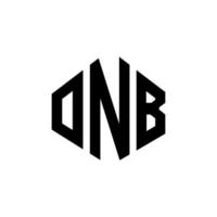 onb letter logo-ontwerp met veelhoekvorm. onb logo-ontwerp met veelhoek en kubusvorm. onb zeshoek vector logo sjabloon witte en zwarte kleuren. onb-monogram, bedrijfs- en onroerendgoedlogo.