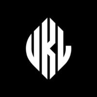 ukl cirkel letter logo ontwerp met cirkel en ellipsvorm. ukl ellipsletters met typografische stijl. de drie initialen vormen een cirkellogo. ukl cirkel embleem abstracte monogram brief mark vector. vector