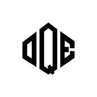 oqe letter logo-ontwerp met veelhoekvorm. oqe veelhoek en kubusvorm logo-ontwerp. oqe zeshoek vector logo sjabloon witte en zwarte kleuren. oqe monogram, bedrijfs- en onroerend goed logo.