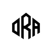 ora letter logo-ontwerp met veelhoekvorm. ora veelhoek en kubusvorm logo-ontwerp. ora zeshoek vector logo sjabloon witte en zwarte kleuren. ora monogram, business en onroerend goed logo.