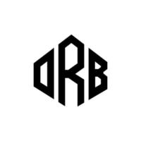 orb letter logo-ontwerp met veelhoekvorm. bol veelhoek en kubusvorm logo-ontwerp. orb zeshoek vector logo sjabloon witte en zwarte kleuren. orb monogram, business en onroerend goed logo.