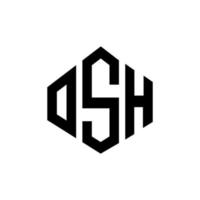 osh letter logo-ontwerp met veelhoekvorm. osh veelhoek en kubusvorm logo-ontwerp. osh zeshoek vector logo sjabloon witte en zwarte kleuren. osh monogram, bedrijfs- en onroerend goed logo.