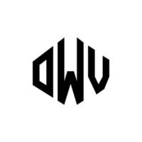 owv letter logo-ontwerp met veelhoekvorm. owv veelhoek en kubusvorm logo-ontwerp. owv zeshoek vector logo sjabloon witte en zwarte kleuren. owv monogram, bedrijfs- en onroerend goed logo.