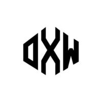 oxw letter logo-ontwerp met veelhoekvorm. oxw veelhoek en kubusvorm logo-ontwerp. oxw zeshoek vector logo sjabloon witte en zwarte kleuren. oxw monogram, business en onroerend goed logo.