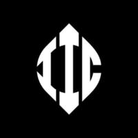 iic cirkel letter logo ontwerp met cirkel en ellipsvorm. iic ellipsletters met typografische stijl. de drie initialen vormen een cirkellogo. iic cirkel embleem abstracte monogram brief mark vector. vector