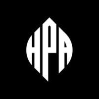 hpa cirkel letter logo ontwerp met cirkel en ellipsvorm. hpa-ellipsletters met typografische stijl. de drie initialen vormen een cirkellogo. hpa cirkel embleem abstracte monogram brief mark vector. vector