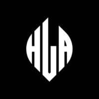 hla cirkel letter logo ontwerp met cirkel en ellipsvorm. hla ellipsletters met typografische stijl. de drie initialen vormen een cirkellogo. hla cirkel embleem abstracte monogram brief mark vector. vector