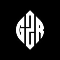 gzr cirkel letter logo ontwerp met cirkel en ellipsvorm. gzr ellipsletters met typografische stijl. de drie initialen vormen een cirkellogo. gzr cirkel embleem abstracte monogram brief mark vector. vector