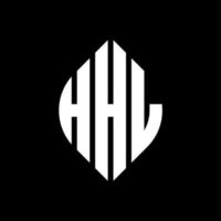 hhl cirkel letter logo ontwerp met cirkel en ellipsvorm. hhl ellipsletters met typografische stijl. de drie initialen vormen een cirkellogo. hhl cirkel embleem abstracte monogram brief mark vector. vector