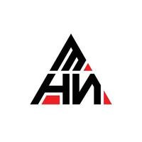 mhn driehoek brief logo ontwerp met driehoekige vorm. mhn driehoek logo ontwerp monogram. mhn driehoek vector logo sjabloon met rode kleur. mhn driehoekig logo eenvoudig, elegant en luxueus logo.
