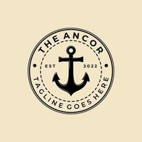 anker schip embleem vintage logo vector ontwerp illustratie