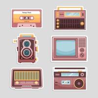 set dagboek vintage stickers vector