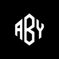 aby letter logo-ontwerp met veelhoekvorm. aby veelhoek en kubusvorm logo-ontwerp. aby zeshoek vector logo sjabloon witte en zwarte kleuren. aby monogram, business en onroerend goed logo.