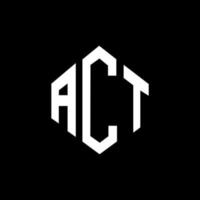 act letter logo-ontwerp met veelhoekvorm. act veelhoek en kubusvorm logo-ontwerp. handelen zeshoek vector logo sjabloon witte en zwarte kleuren. act monogram, business en onroerend goed logo.