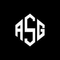 asg letter logo-ontwerp met veelhoekvorm. asg veelhoek en kubusvorm logo-ontwerp. asg zeshoek vector logo sjabloon witte en zwarte kleuren. asg-monogram, bedrijfs- en onroerendgoedlogo.