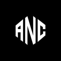 anc letter logo-ontwerp met veelhoekvorm. anc veelhoek en kubusvorm logo-ontwerp. anc zeshoek vector logo sjabloon witte en zwarte kleuren. anc monogram, bedrijfs- en onroerend goed logo.