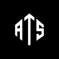 ats letter logo-ontwerp met veelhoekvorm. ats logo-ontwerp met veelhoek en kubusvorm. ats zeshoek vector logo sjabloon witte en zwarte kleuren. ats-monogram, bedrijfs- en onroerendgoedlogo.