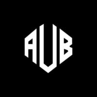 aub letter logo-ontwerp met veelhoekvorm. aub veelhoek en kubusvorm logo-ontwerp. aub zeshoek vector logo sjabloon witte en zwarte kleuren. aub-monogram, bedrijfs- en onroerendgoedlogo.