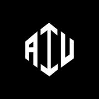 aiu letter logo-ontwerp met veelhoekvorm. aiu veelhoek en kubusvorm logo-ontwerp. aiu zeshoek vector logo sjabloon witte en zwarte kleuren. aiu monogram, business en onroerend goed logo.