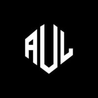 aul letter logo-ontwerp met veelhoekvorm. aul veelhoek en kubusvorm logo-ontwerp. aul zeshoek vector logo sjabloon witte en zwarte kleuren. aul monogram, business en onroerend goed logo.